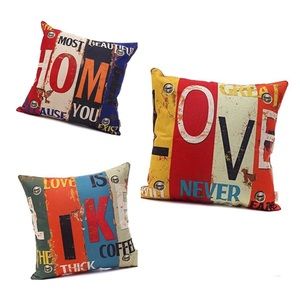 Cushion Covers Square Throw Love Set